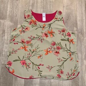 Womens‎ Chico’s Floral Reversible Lined Boho Tank Top Shirt